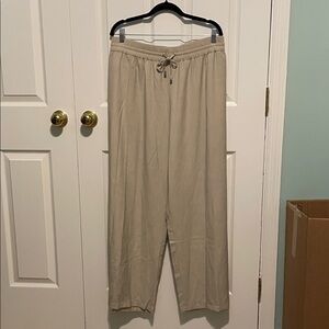 Croft & Barrow Women's Beige Wide Leg Pants